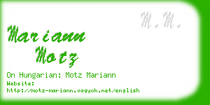 mariann motz business card